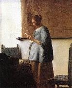 Woman in Blue Reading a Letter Jan Vermeer